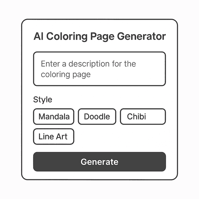 文字生成涂色页界面